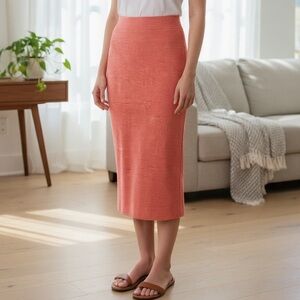 NWOT FREE PEOPLE GOLDEN HOUR RIB‎ KNIT SKIRT WITH SIDE SLIT SIZE SMALL
